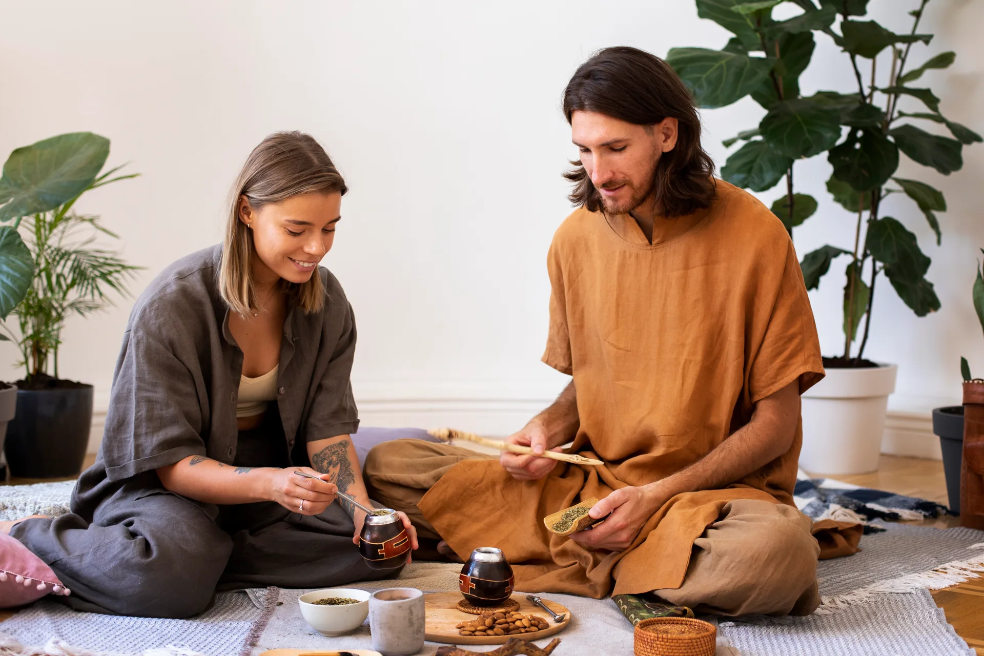 Cercle de méditation en pleine nature